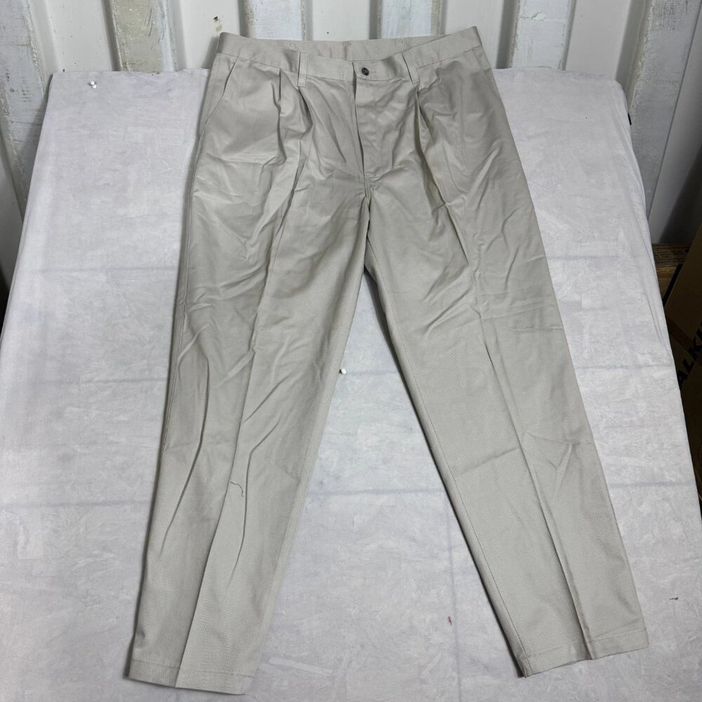 Lee Dress Pants Mens‎ Khaki Beige Double Pleated Front Waistband 40x30 NWT